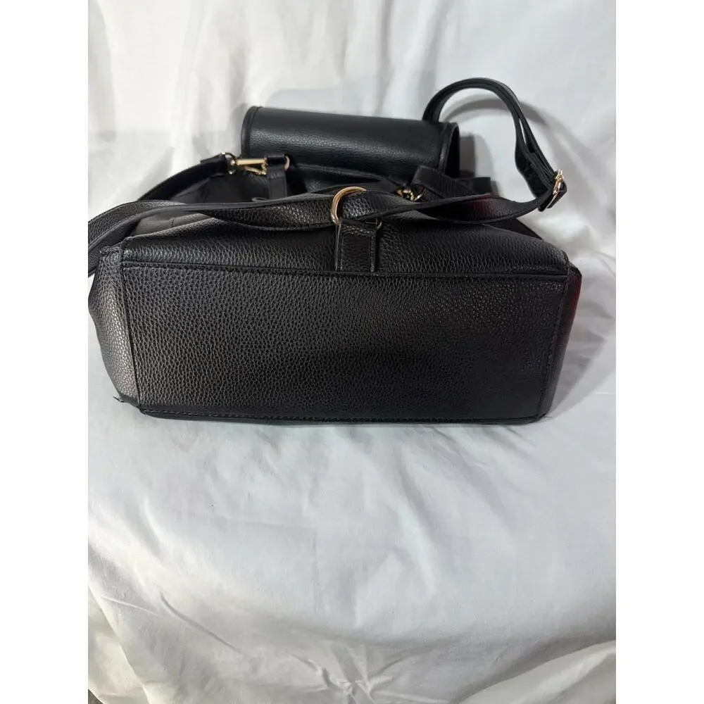 ANNE KLEIN Faux Leather Backpack Daypack Shoulder Bag Handbag Expandable Black - Picture 6 of 6
